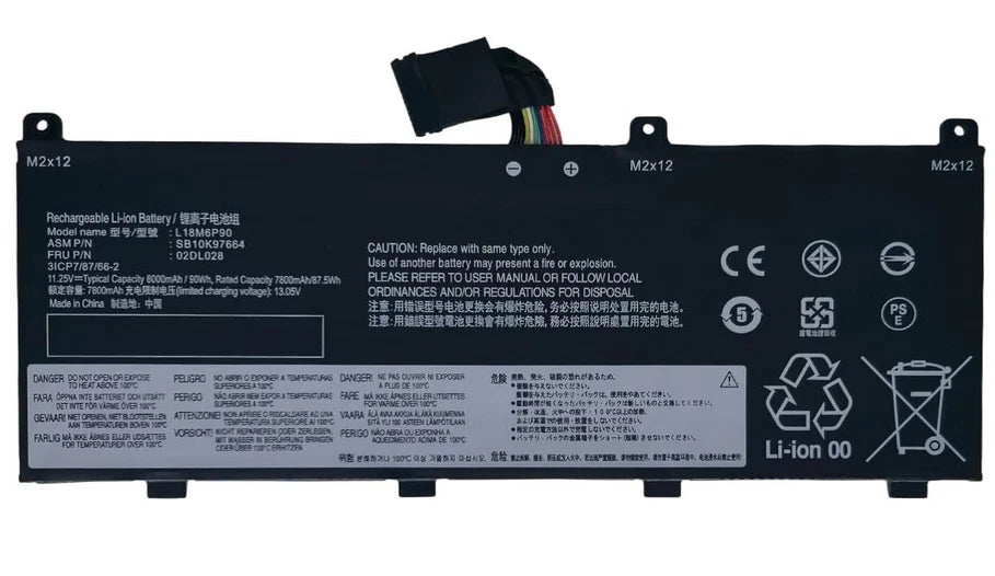 New Compatible Lenovo ThinkPad P53 L18C6P90 L18M6P90 5B10W13901 5B10W13902 SB10K97664 SB10K97665 02DL028 Battery 90WH
