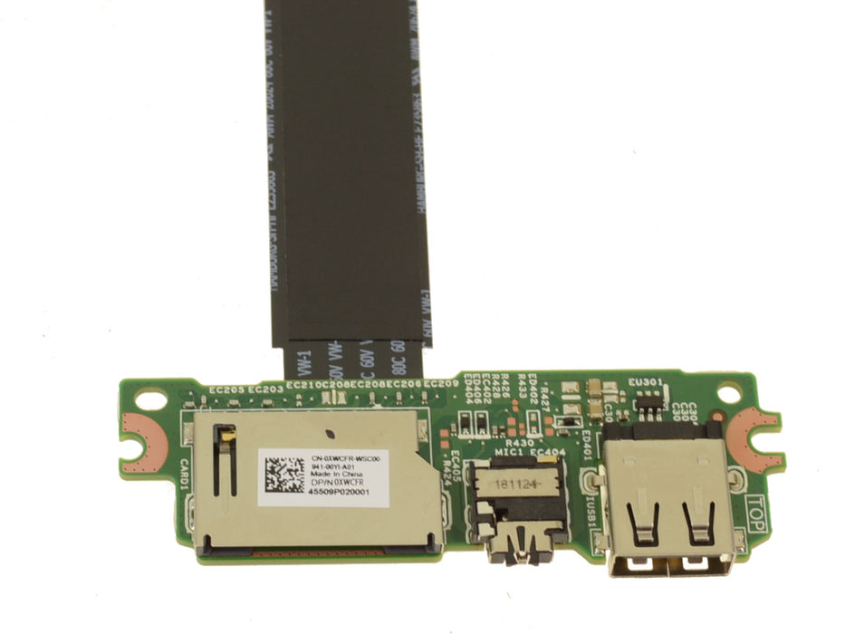 New Dell OEM Inspiron 15 (3565 / 3567 / 3576) Audio Port / USB / SD Card IO Circuit Board Kit with Cable - M223W - WVYY9 - XWCFR