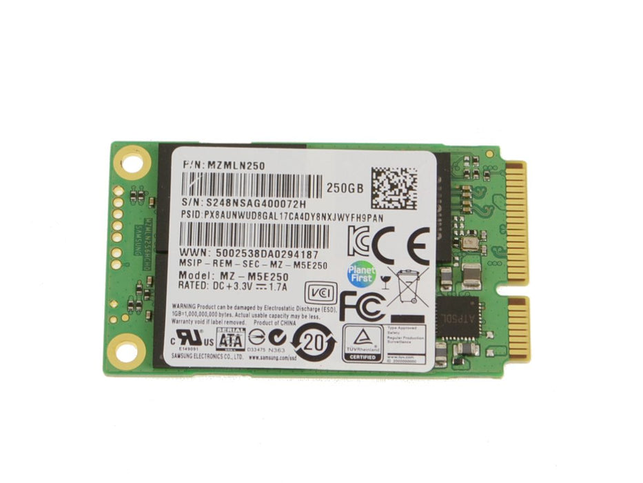 Used Samsung 850 EVO V-NAND 250GB mSATA Mini-PCI E SSD Solid State Hard Drive SSD 250GB