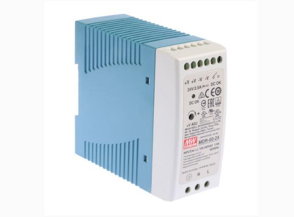 New MEAN WELL SERIES 60 W SINGLE OUTPUT 24 V AC/DC INDUSTRIAL DIN RAIL POWER SUPPLY MDR-60-24