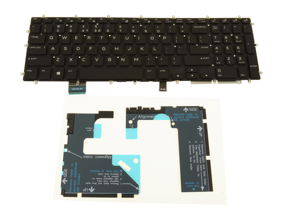 New US INTL OEM Alienware m15 m17 Backlit Laptop Keyboard Assembly  m15 Brackets 1PGHR MPW23