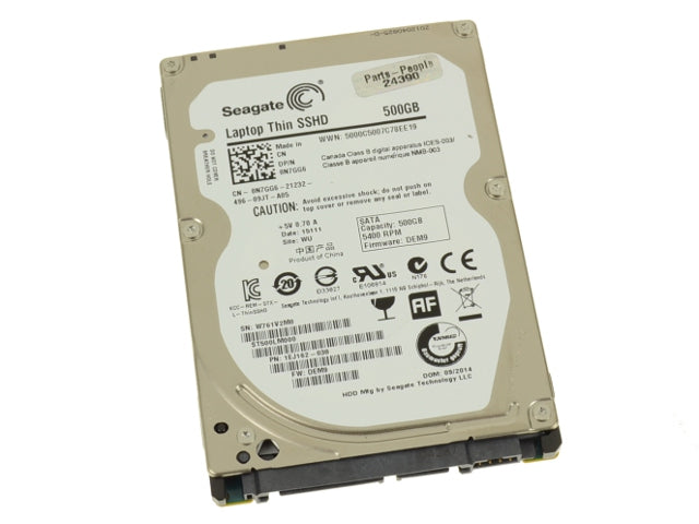 Used Seagate SSHD Hybrid 500GB SATA 6Gbp/s 2.5" 5400RPM Laptop Hard Drive 7mm N7GG6