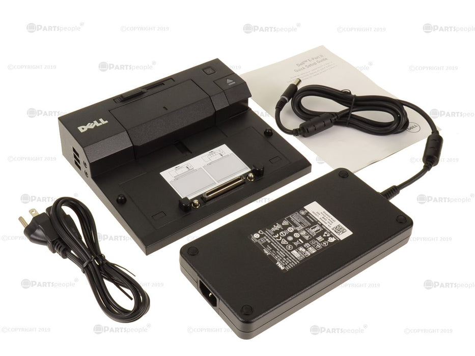 New  Dell OEM Precision Latitude E-Port II Docking Station Port Replicator Kit With 240-watt Power Adapter N7P1M