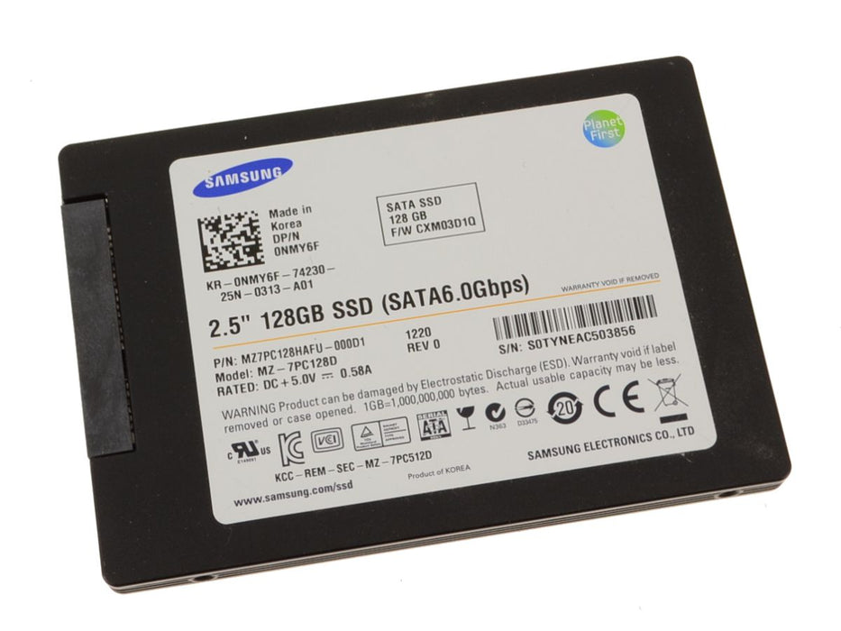 Used SAMSUNG 128GB SATA SSD 6Gbp/s 2.5" Internal Solid State Drive 7mm 128GB NMY6F