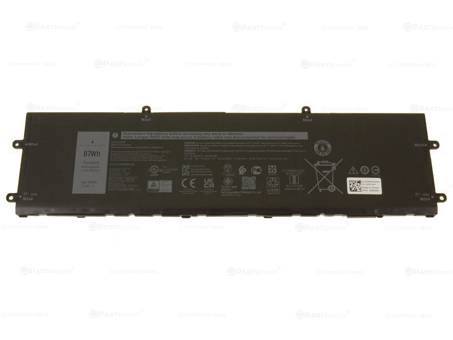 New New Dell OEM Original Alienware X15 R1 R2 X17 R1 R2 87Wh 6-cell Laptop Battery DWVRR