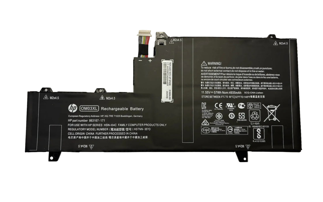 New Genuine HP Elitebook X360 OM03XL Battery 57WH - LaptopParts.ca