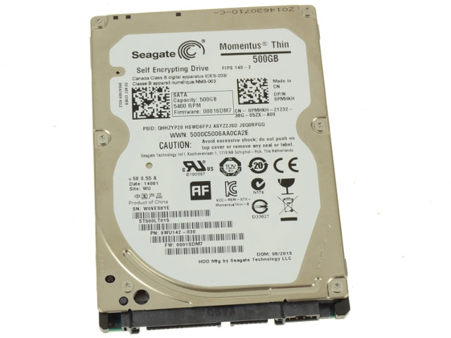 Used Seagate Momentus Thin 500GB SATA 3Gbp/s 2.5" Laptop Hard Drive 7mm 500GB PMHKH