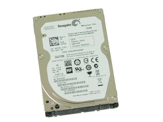 Used Seagate Momentus 320gb SATA Laptop Hard Drive 3Gb/s 5400rpm 7mm PPY4K