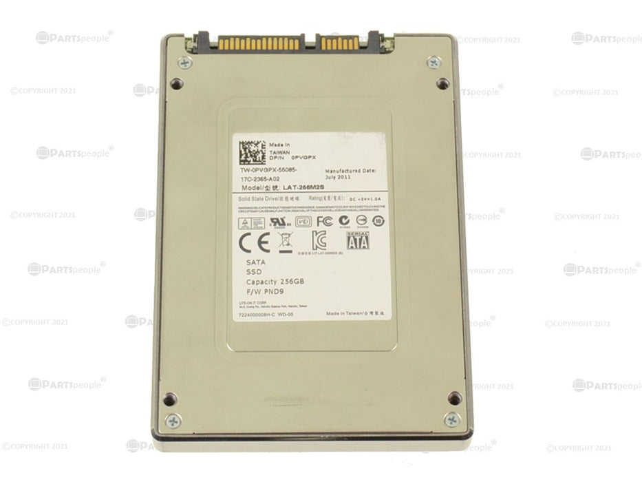 Used Lite On 256GB Gigabyte SATA III SSD 6Gbp/s 2.5" Internal Solid State Drive 9.5mm SSD PVGPX