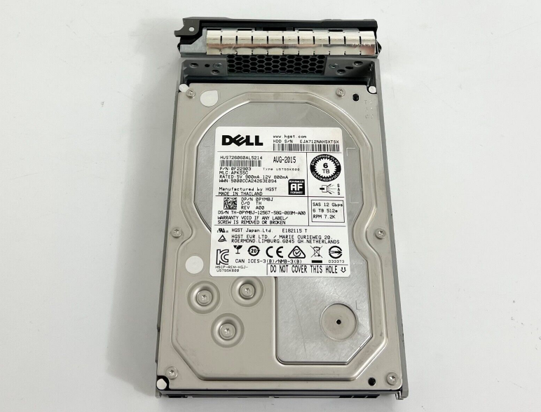 New Dell 6TB 12G SAS 7.2K rpm LFF (3.5-inch) Hard Drive PYM8J 0PYM8J