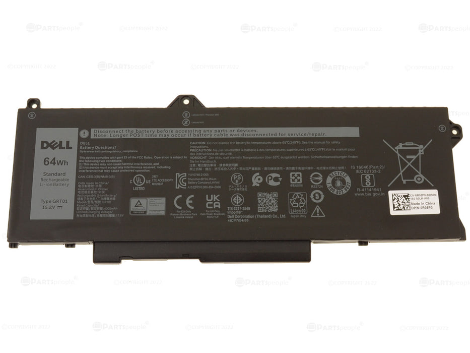 Nouvelle batterie d'ordinateur portable Dell OEM d'origine Latitude 5521 5421 Precision 3561 4 cellules 64 Wh GRT01