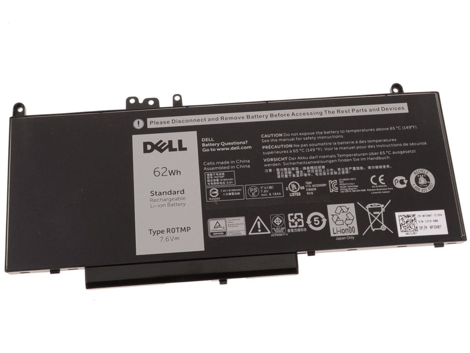 Used OEM Dell Latitude E5450 E5550 4-cell 62Wh Original Laptop Battery R0TMP