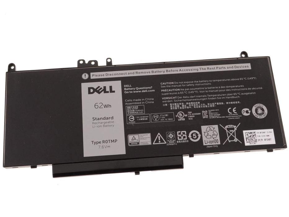 New  Dell OEM Latitude E5450 / E5550 4-cell 62Wh Original Laptop Battery - R0TMP