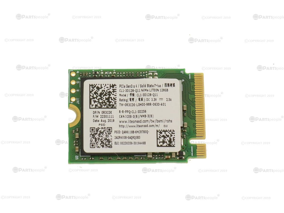 Used Lite On 128GB NVMe PCIE SSD Hard Drive M.2 2230 Card 128GB R3CDK