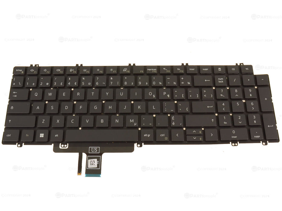 New French Canadian Dell OEM Latitude 5520 5521 5530 Precision 3560 3561 Laptop Backlit Keyboard RJG5C