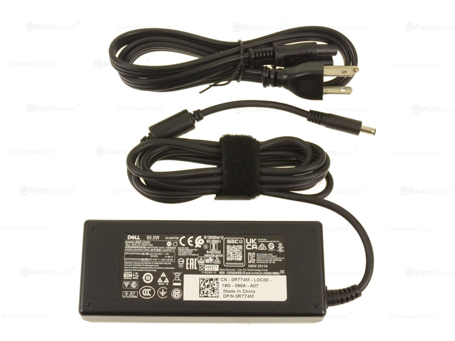 Used Dell OEM 90 Watt Charger AC Power Adapter 4.5mm Tip 90W RT74M