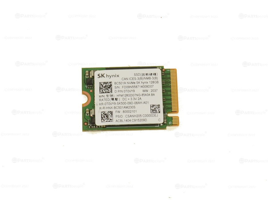 Used SK hynix 128GB NVMe PCIE SSD Hard Drive M.2 2230 Card 128GB T0VY9