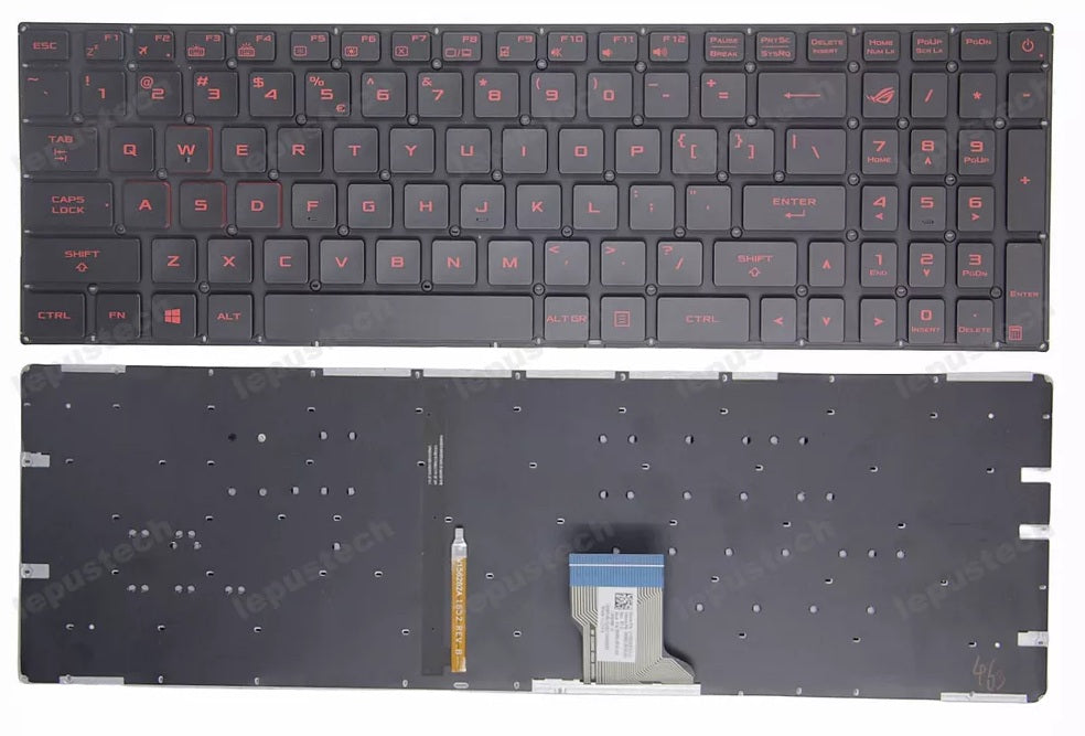 New Asus GL502 GL702 FX502 FX60VM ZX60V G502VM US English Red Backlit Keyboard V156230ES1 US - LaptopParts.ca