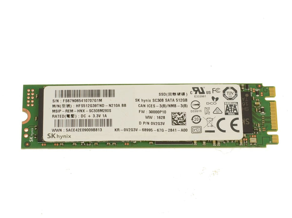 Used SK Hynix SC308 512GB SATA SSD Hard Drive M.2 2280 Card 512GB V2G3V