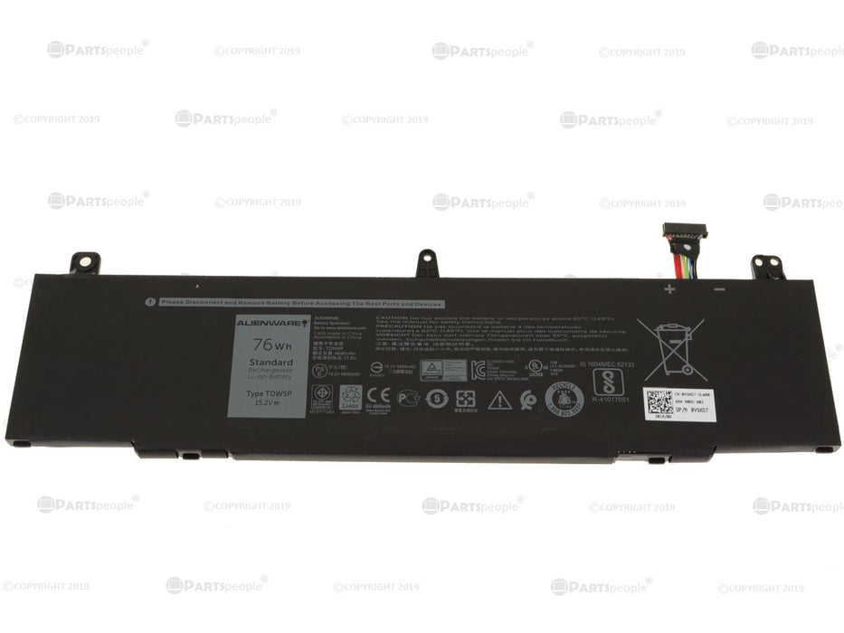 New Alienware 13 R3 OEM Original 4-cell Laptop Battery 76Wh TDW5P