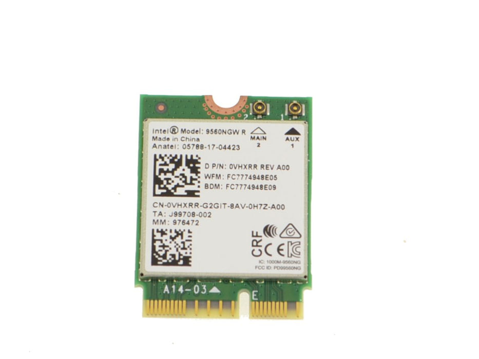 Used Intel Wireless-AC 9560 WLAN WiFi  802.11ac Bluetooth 5.0 M.2 Card VHXRR