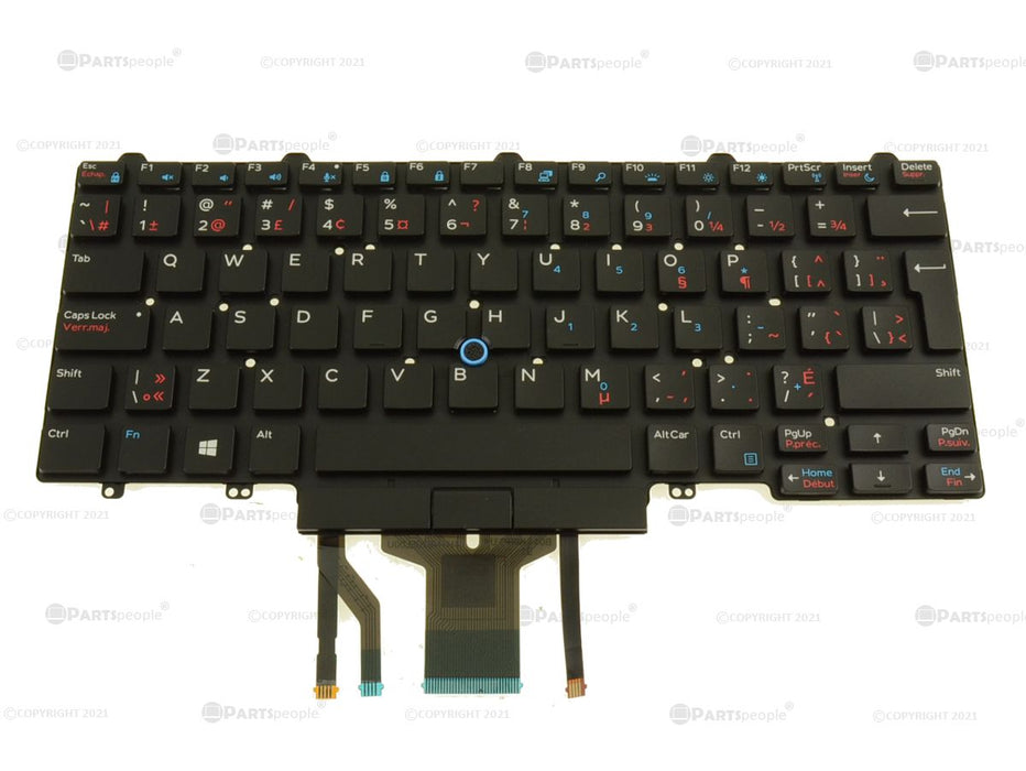 Refurbished French English Dell OEM Latitude 5490 7490 5495 Laptop Backlit Keyboard Dual Point WK5P4