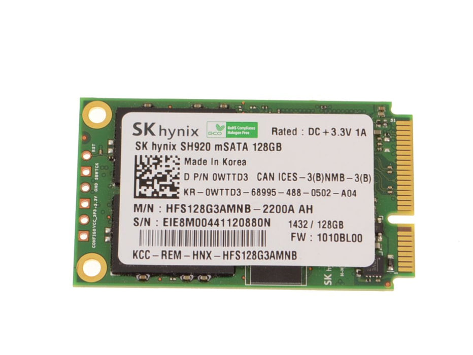 Used SK Hynix 128GB mSATA Mini-PCI E SSD Solid State Hard Drive SSD 128GB WTTD3