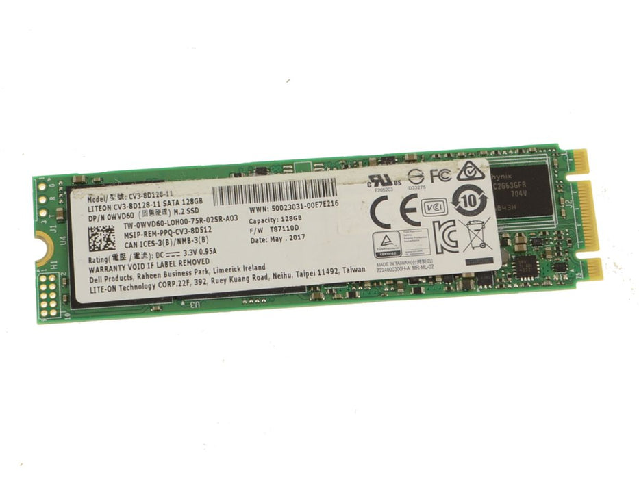 Used Lite On 128GB SATA SSD Hard Drive M.2 2280 Card 128GB WVD60