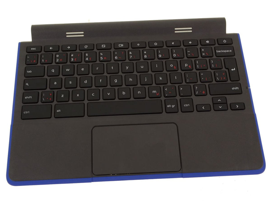 Refurbished French Canadian Dell OEM Chromebook 11 3120 Palmrest Touchpad Keyboard Assembly  Blue Trim No SIM X12JV