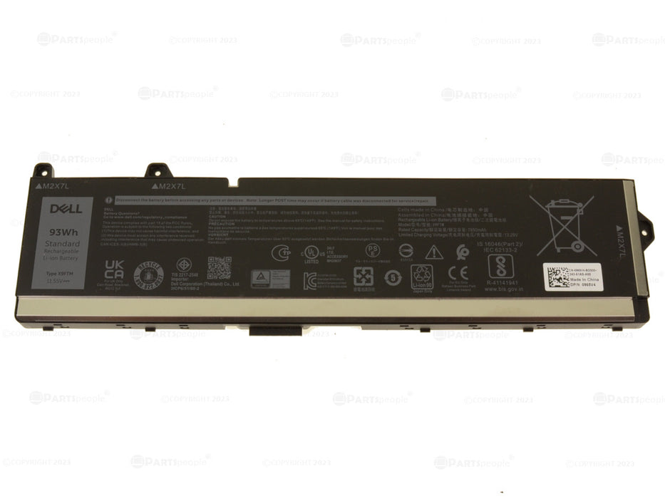 New  Dell OEM Original Precision 7770 7670 7780 7680 6-Cell 93Wh Laptop Battery X9FTM