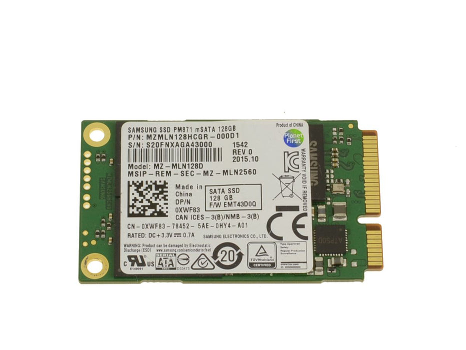 Used Samsung 128GB mSATA Mini-PCI E SSD Solid State Hard Drive SSD 128GB XWF83