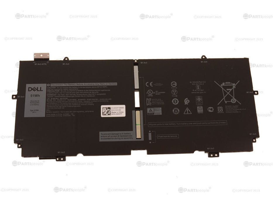 Used Dell Original XPS 7390 2-in-1 4-Cell 51Wh OEM Battery 52TWH