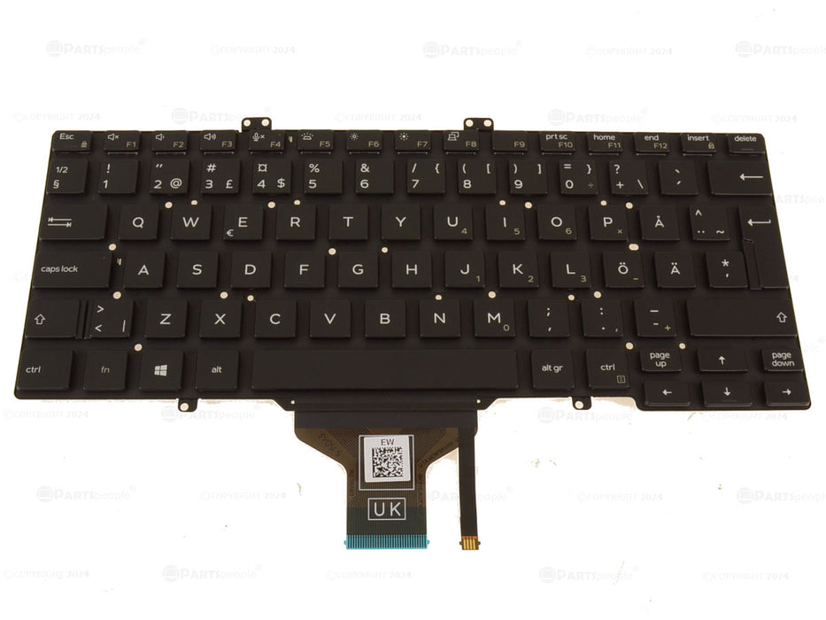New Finland Sweden Dell OEM Latitude 7400 Laptop Backlit Keyboard Y553V