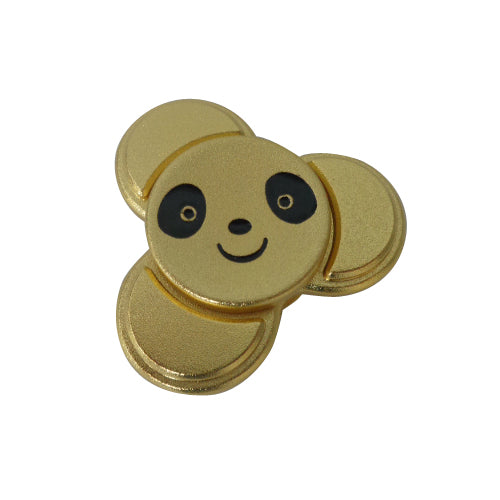 New Panda Bear Gold Tri Fidget Hand Spinner Finger Stress Toy w/ Case