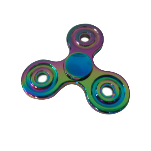 New Rainbow Tri Fidget Hand Spinner Aluminum Finger Stress Toy