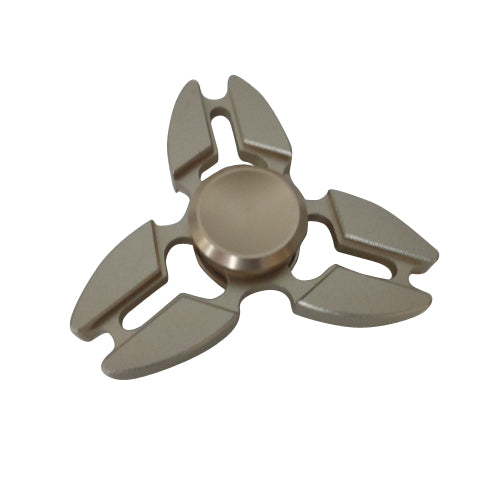 New Gold Tri Pointed Fidget Hand Spinner Aluminum Finger Stress Toy w/ Case