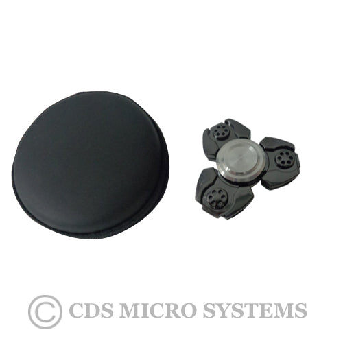 New Gray Silver Gyroscope Fidget Hand Spinner Titanium Finger Stress Toy w/ Case