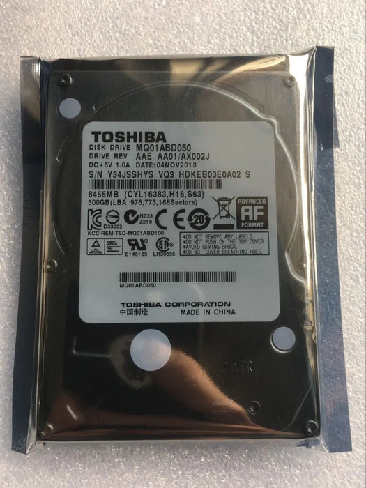 New Toshiba 500GB 2.5" SATA 5400RPM Internal Hard Drive MQ01ABD050