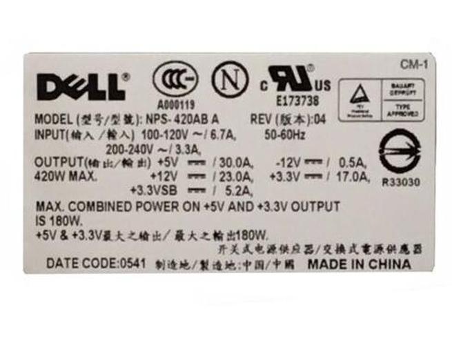New DELL POWEREDGE 800 830 840 420 POWER SUPPLY 420W NPS-420AB A GD278 0GD278 CN-0GD278 - LaptopParts.ca
