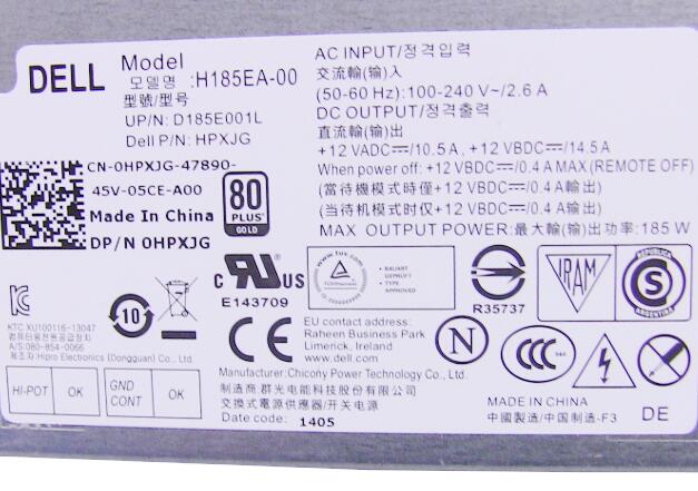 New Dell Inspiron 23 (5348) / Optiplex 9030 All-In-One 185W Power Supply HPXJG 0HPXJG - LaptopParts.ca