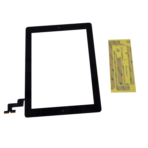 New Black Touch Screen Glass Digitizer, Home Button & Adhesive For iPad 2 Tablet