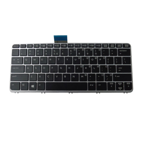 New Backlit Keyboard w/ Silver Frame for HP Elitebook Folio 1020 G1 Laptops