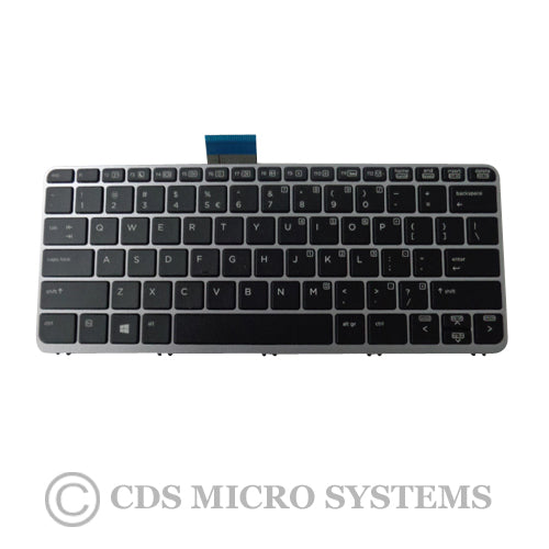 New Backlit Keyboard w/ Silver Frame for HP Elitebook Folio 1020 G1 Laptops