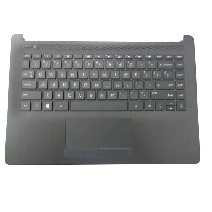 New HP 14-CK 14-CM Smoke Gray Palmrest w/ Keyboard & Touchpad L23491-001 - LaptopParts.ca