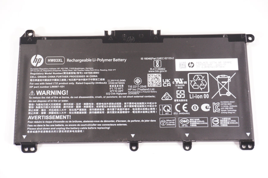 New L96887-1D1 Hp Laptop 41.04 Wh 11.34v 3440mAh Battery