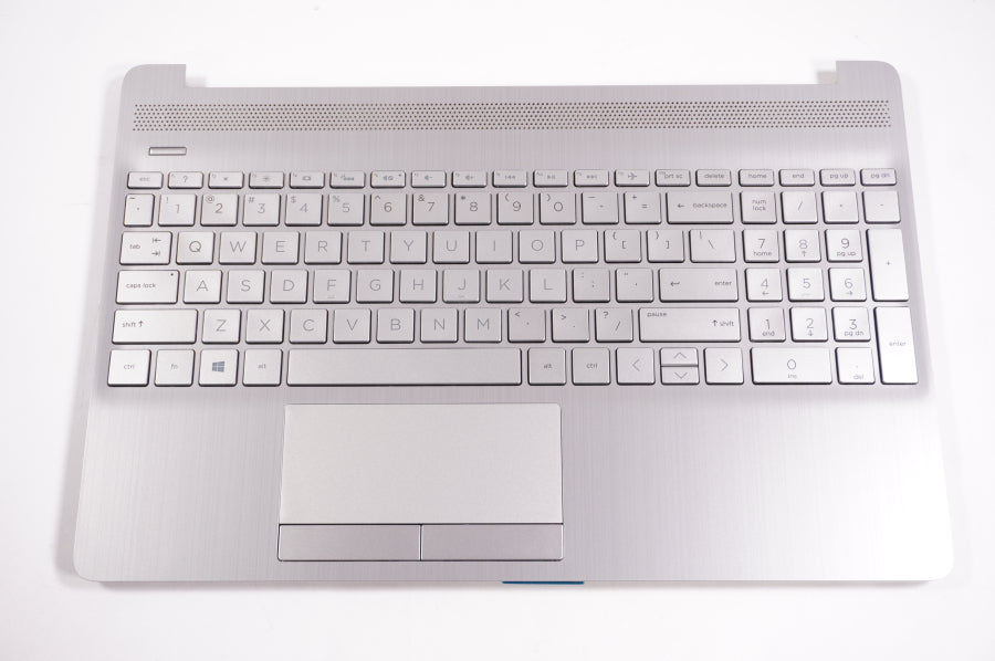 New L52022-001 Hp Laptop US Palmrest Keyboard BL Silver