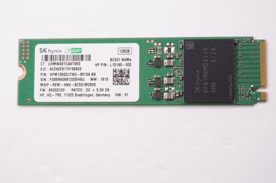 New L15193-002 Hp Laptop 128GB  PCIe NVMe Gen3x4  M.2 2280 SSD Drive