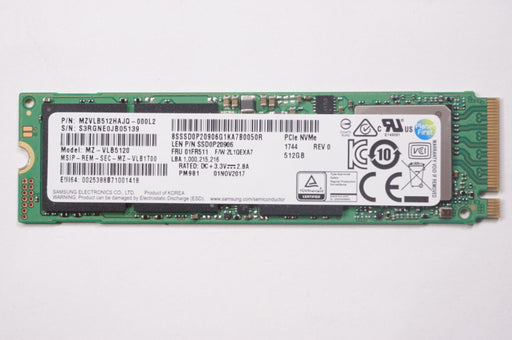 New 01FR511 Lenovo Laptop 512GB PCIe NVMe Gen3 x4 M.2 2280 SSD Drive - LaptopParts.ca