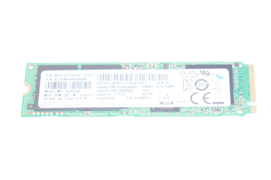 New 5SD0J46481 Lenovo Laptop 512GB PCIe NVMe Gen3 x4 M.2 2280 SSD Drive - LaptopParts.ca