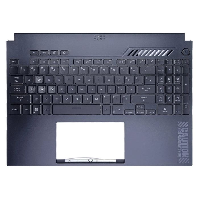 New Asus FA507 FA507XU Palmrest Keyboard LED RGB US black 90NR0EE5-R31US0 - LaptopParts.ca